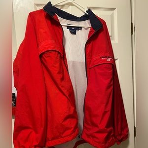 90s Vintage Men’s Polo Sport by Ralph Lauren, Red Full Zip Windbreaker Jacket.